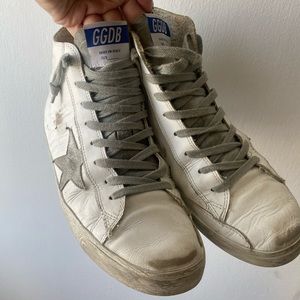 golden goose zip trainer high top worn 3x